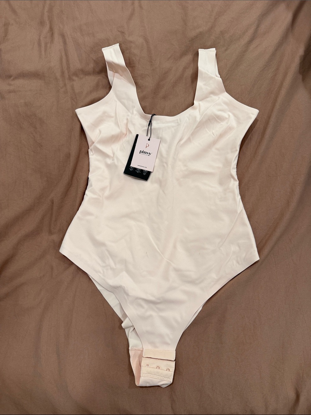 Pinky White Stretch Girls' One-Piece Bodysuit
